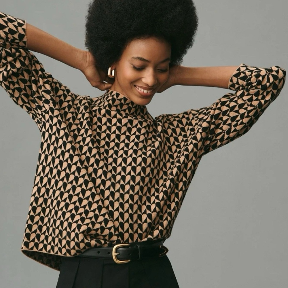 Anthropologie The Carys Mock-Neck Sweater by Maeve. 